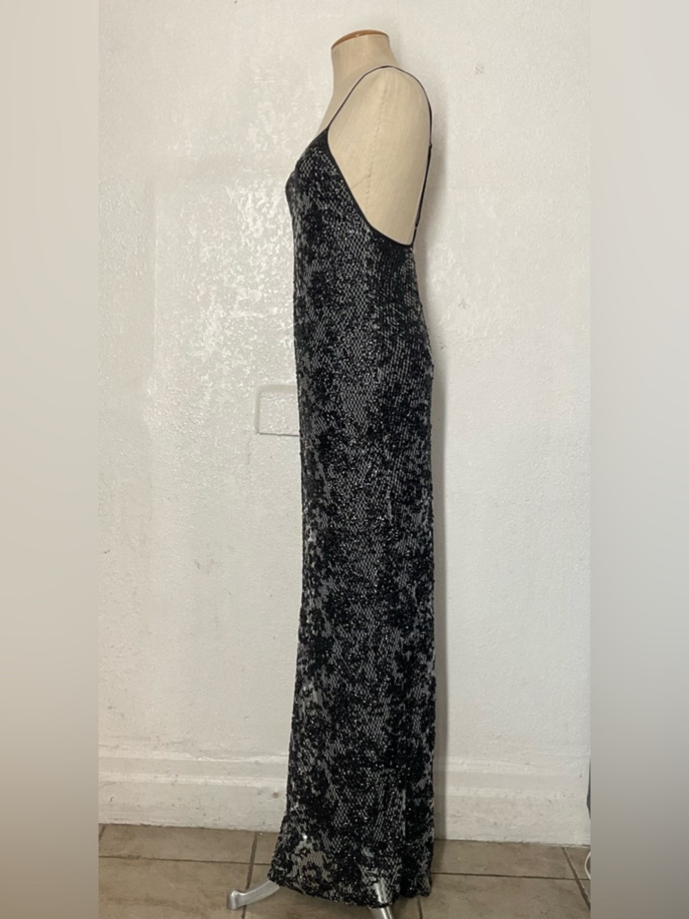 Rachel Comey Black and Silver Sequin Maxi Dress S - Picture 3 of 11